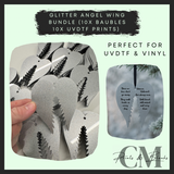 Glitter angel wing bundle (10x wings, 10x uvdtf)