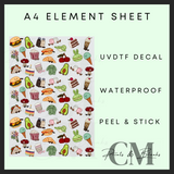 Jelly teddy small size A4 Uvdtf element sheet