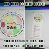 Cup care solvent bundle (200x stickers total)