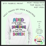 ADHD Squirrelly DTF transfer
