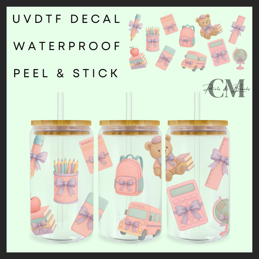 Pink teacher 16oz uvdtf wrap