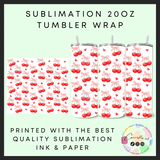 Repeated cherrys Sublimation 20oz tumbler wrap