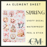 Pink Easter A4 uvdtf element sheet
