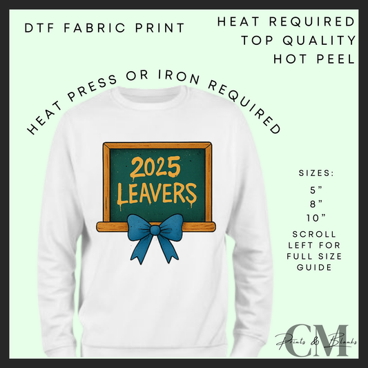 Blue 2025 leavers DTF transfer