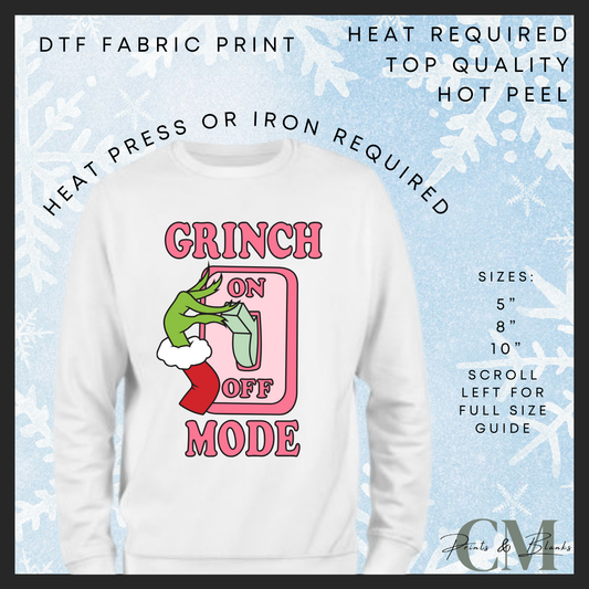 Grinch mode DTF transfer