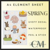 Easter large Jelly teddy A4 Uvdtf element sheet