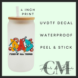 Dad, fixer of all things Fathers Day Uvdtf single decal (4” / 10cm)