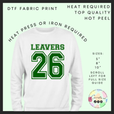 Leavers 2026 green DTF transfer