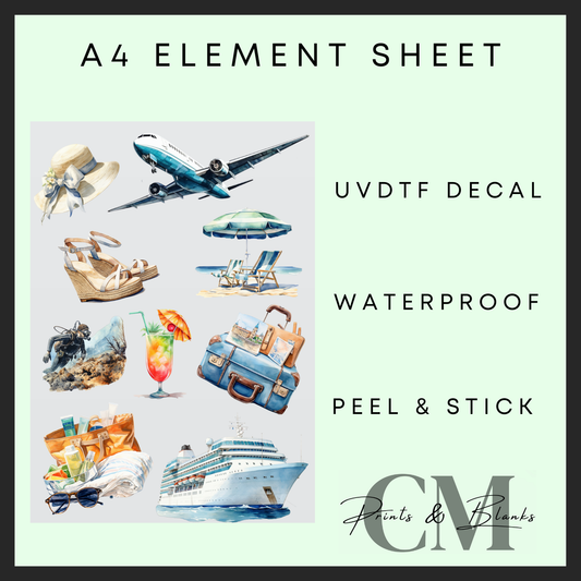 Holiday A4 uvdtf element sheet