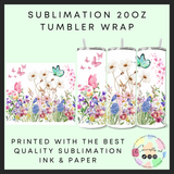 Spring garden Sublimation 20oz tumbler wrap