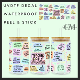 Teacher daily affirmations 16oz uvdtf wrap