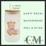 pink nursery leavers Uvdtf single decal (4”, 10cm)