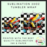 Racing car Sublimation 20oz tumbler wrap