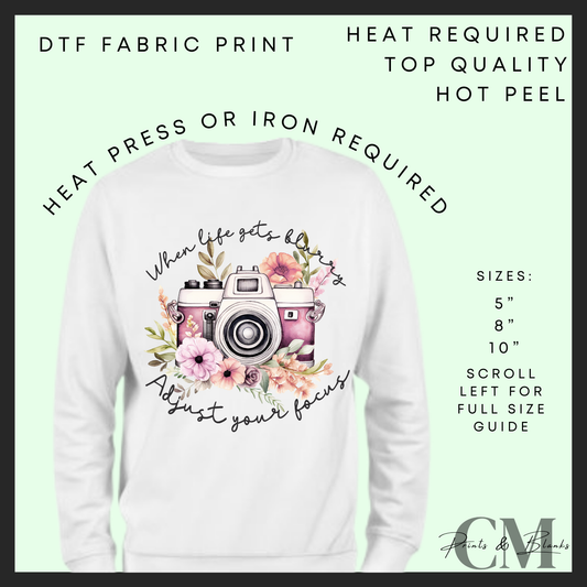 Ajust the focus DTF transfer