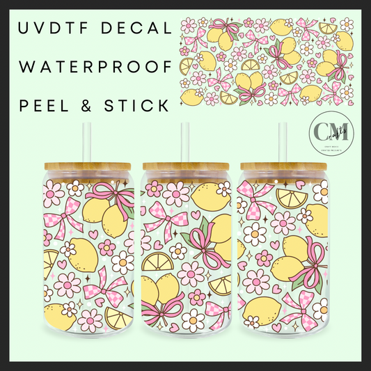 Lemons & bows 16oz Uvdtf wrap