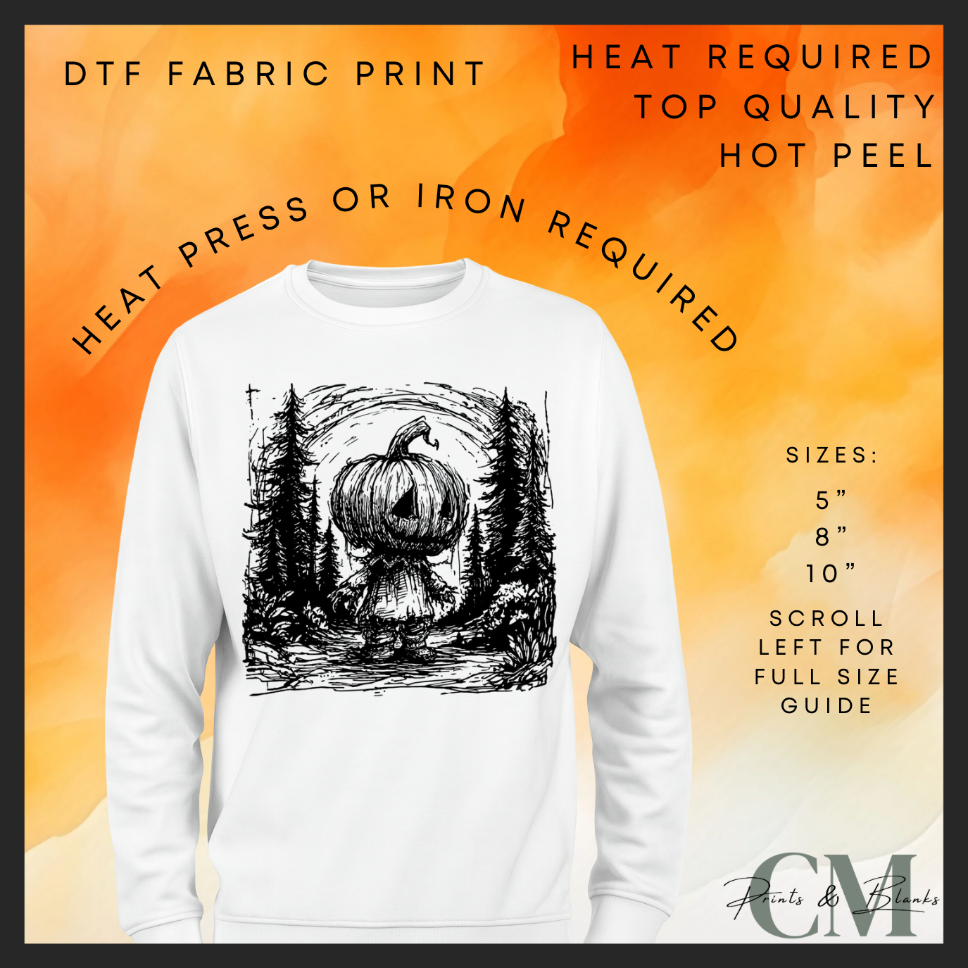 Spooky forest DTF transfer