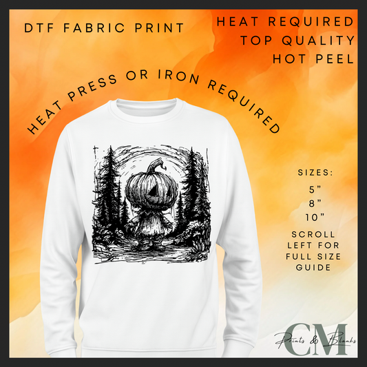 Spooky forest DTF transfer