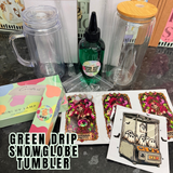 Green drip snow globe tumbler kit