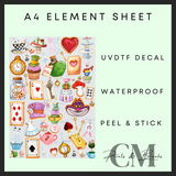 Alice A4 Uvdtf element sheet