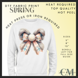 Bunny ears bow DTF transfer