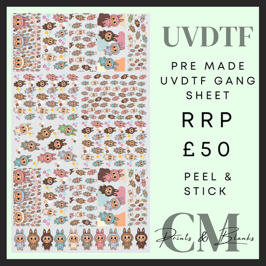 The monsters pre made Uvdtf pre made gang sheet (58x100cm)