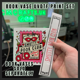 Smutty book club book vase uvdtf print set