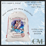 North Pole owl DTF Santa sack transfer