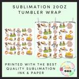 Jelly teddys spring Sublimation 20oz tumbler wrap