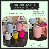 12oz sublimation travel mug with straw
