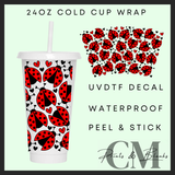 Red ladybugs 24oz Uvdtf wrap