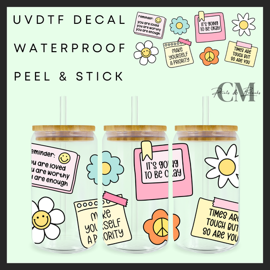 Sticky note reminders 16oz uvdtf wrap