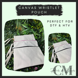 Canvas wristlet pouch