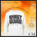 Black lace spooky season DTF transfer