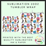 K stars classic Sublimation 20oz tumbler wrap