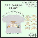 When I wake up yellow & white construction DTF transfer