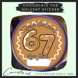 6 7 gingerbread chocolate tub solvent sticker