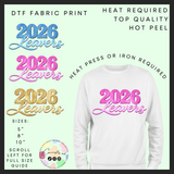 Glitter effect 2026 leavers DTF transfer