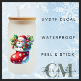 3d Santa in stocking Uvdtf single transfers (4” / 10cm)