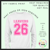 Leavers 2026 DTF transfer pink