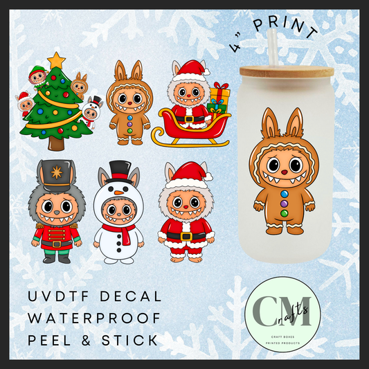 Christmas Monsters uvdtf single decal (4”, 10cm)