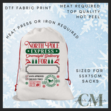 North Pole express DTF Santa sack transfer