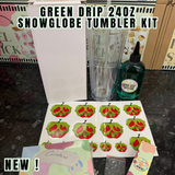 Green drip 24oz snowglobe tumbler kit TESTER