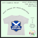 Come on Scotland DTF transfer