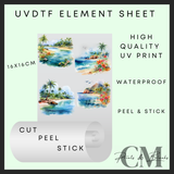 Beach destination Uvdtf element sheet