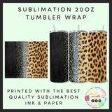 Gradient leopard print Sublimation 20oz tumbler wrap
