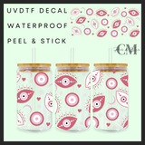 Pink evil eye Uvdtf 16oz wrap