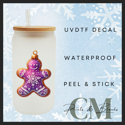 Purple Christmas ornaments Uvdtf single transfers (4” / 10cm)