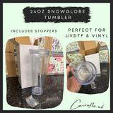 24oz snowglobe tumbler (stopper included)