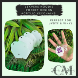 Leavers hoodie pocket design acrylic keychain