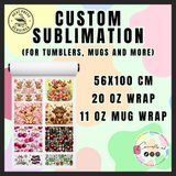 Custom Sublimation printing (heat press required)